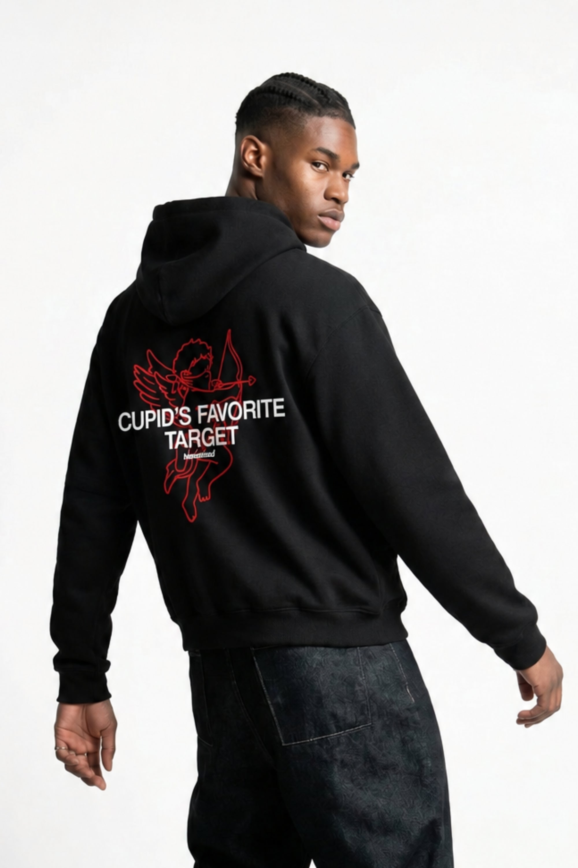 Hoodie "VALENTINE" Cupid Black
