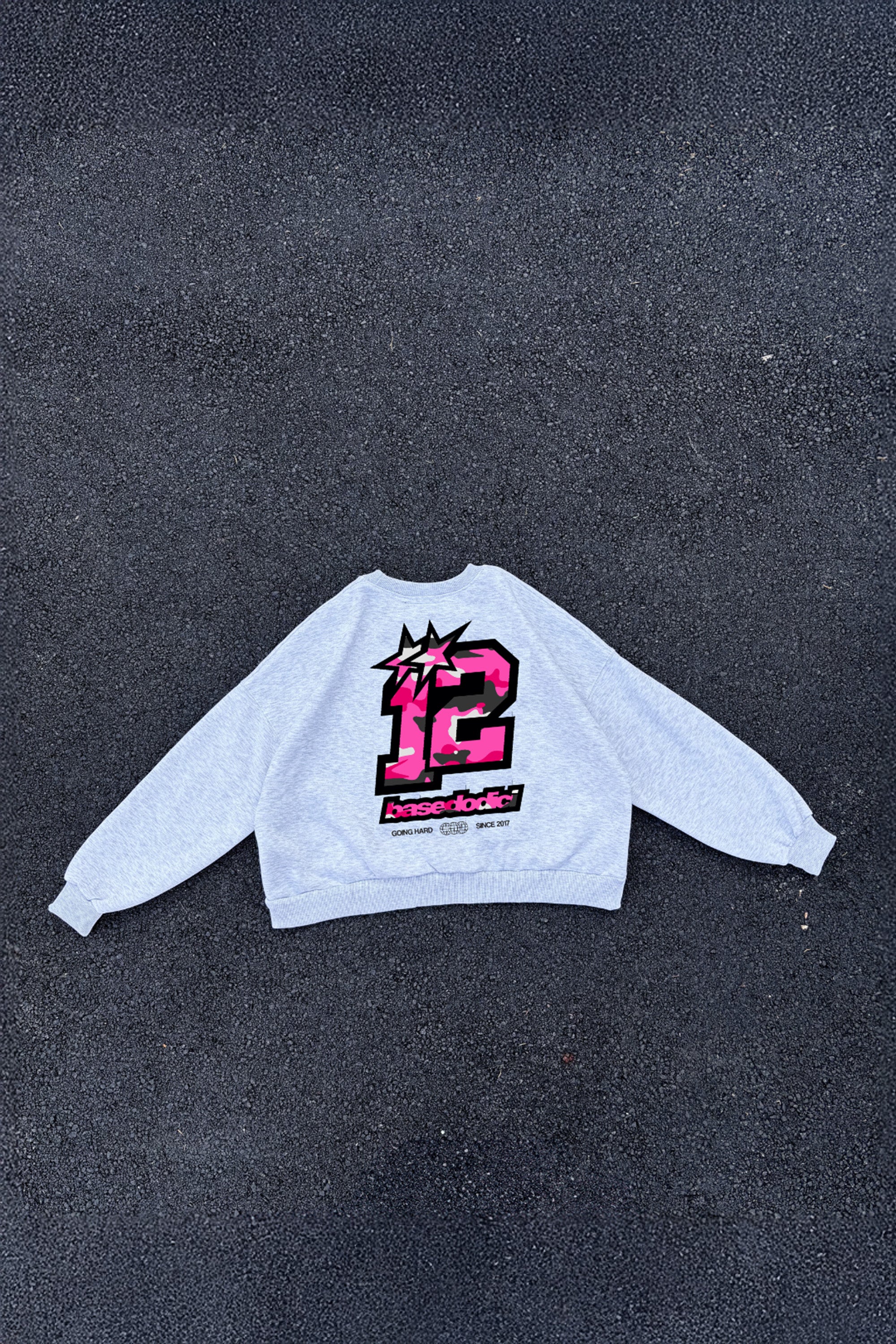 Crewneck “CAMO4PLAYERS” BackLogo Grey/CamoPink