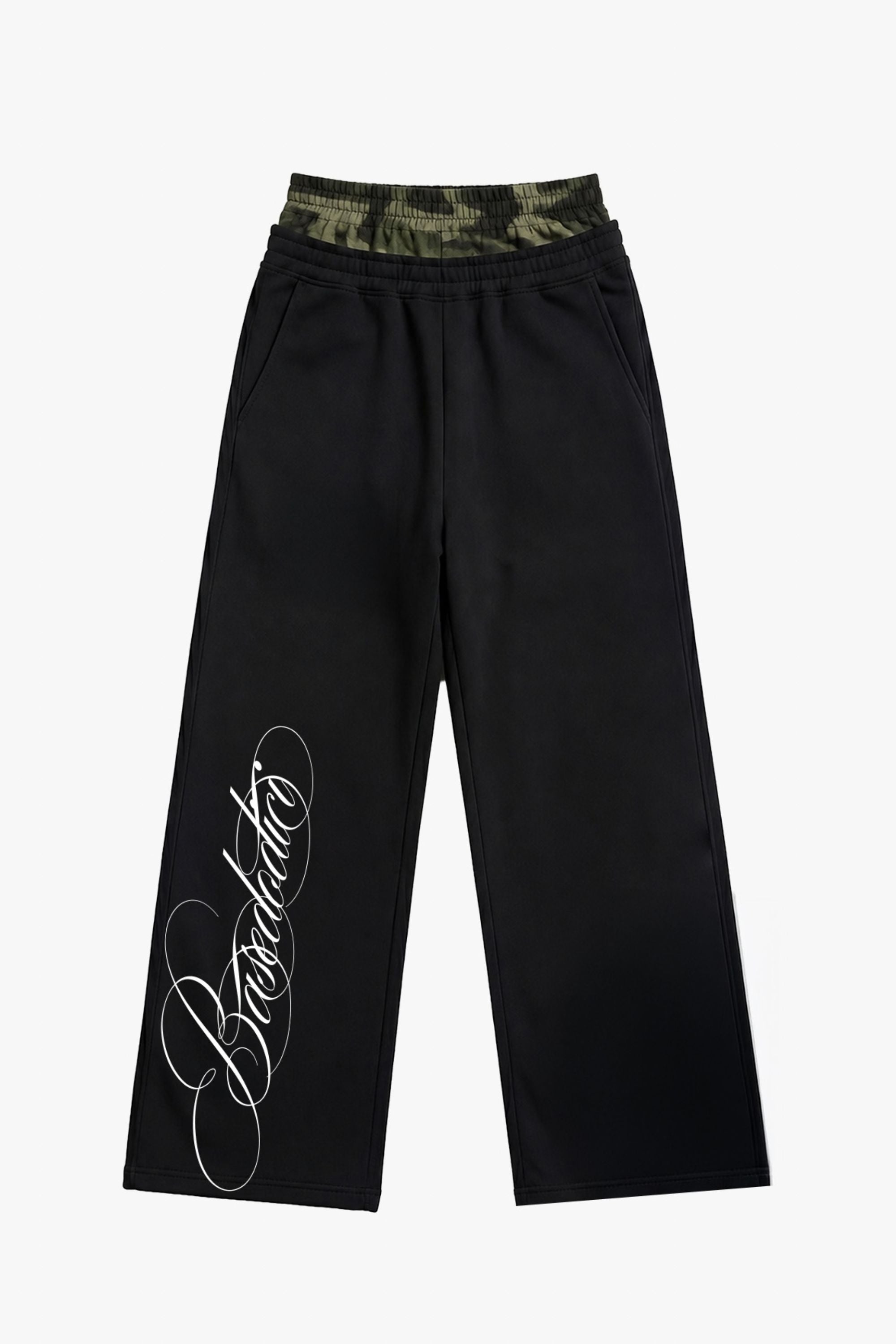 Fleece Pants "BROKENNESS" DoubleLayer Black/Camo