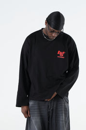 Longsleeve "THE NOISE" BackLogoStars Black/Red