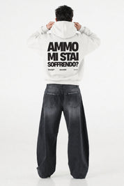 Hoodie "AMMO" MiStaiSoffrendo White/Black