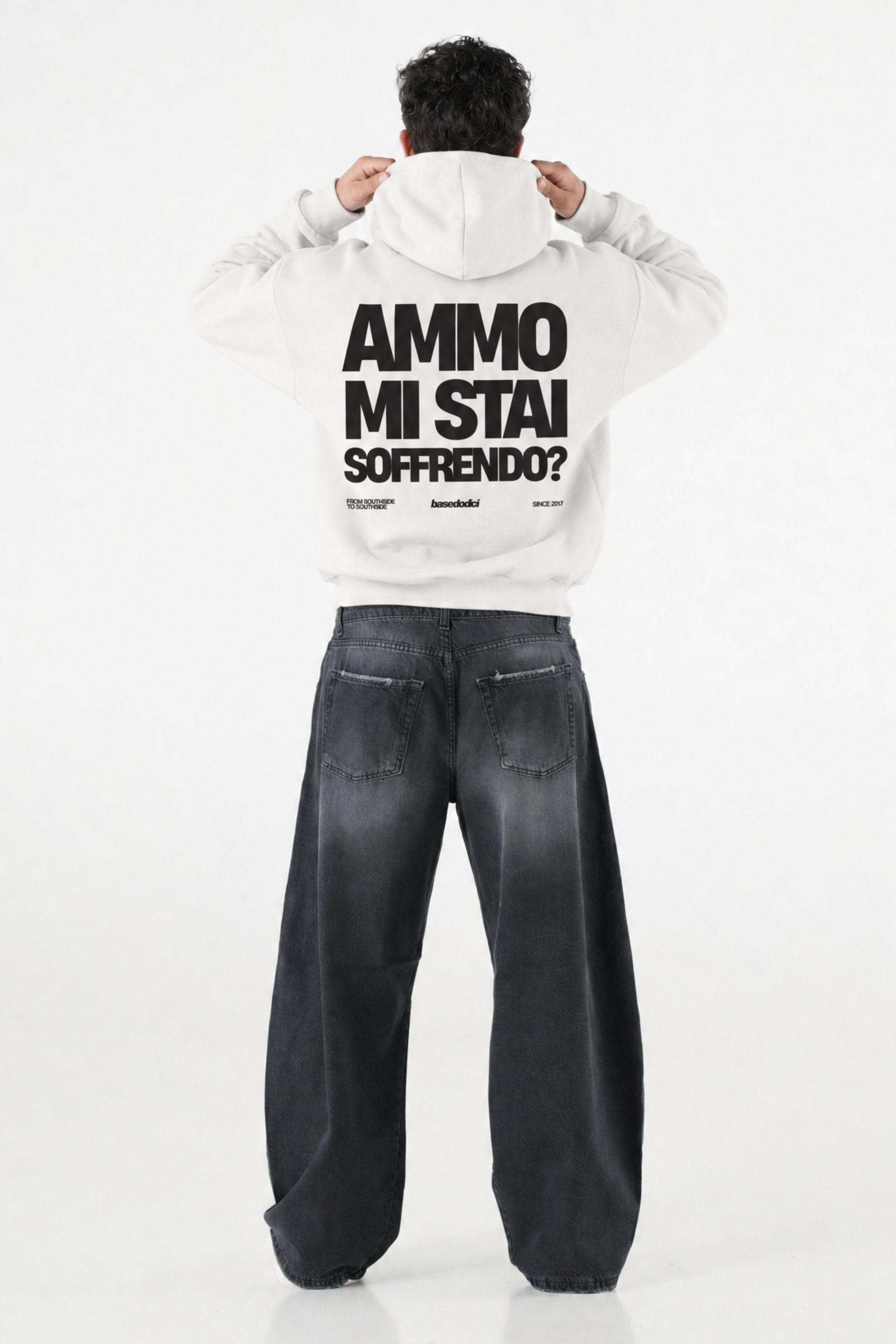 Hoodie "AMMO" MiStaiSoffrendo White/Black