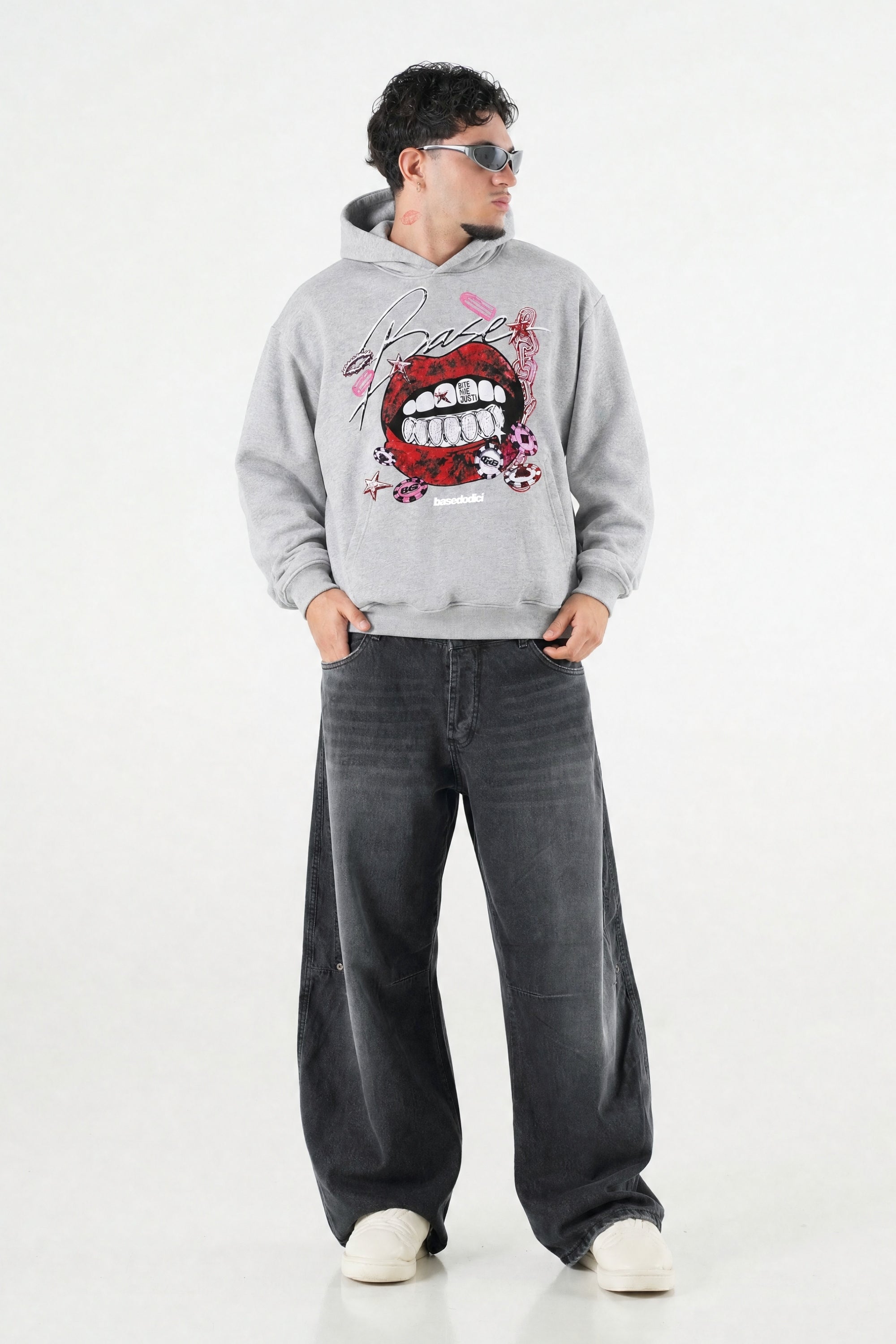 Hoodie "B12LAB" BiteTheDust AshGrey