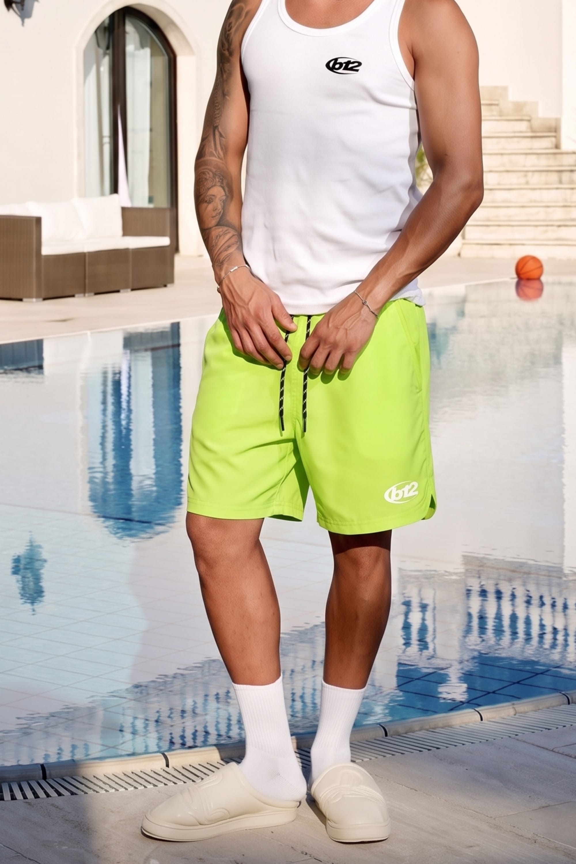Swim Short "SUMMER CLUB" Logo Green