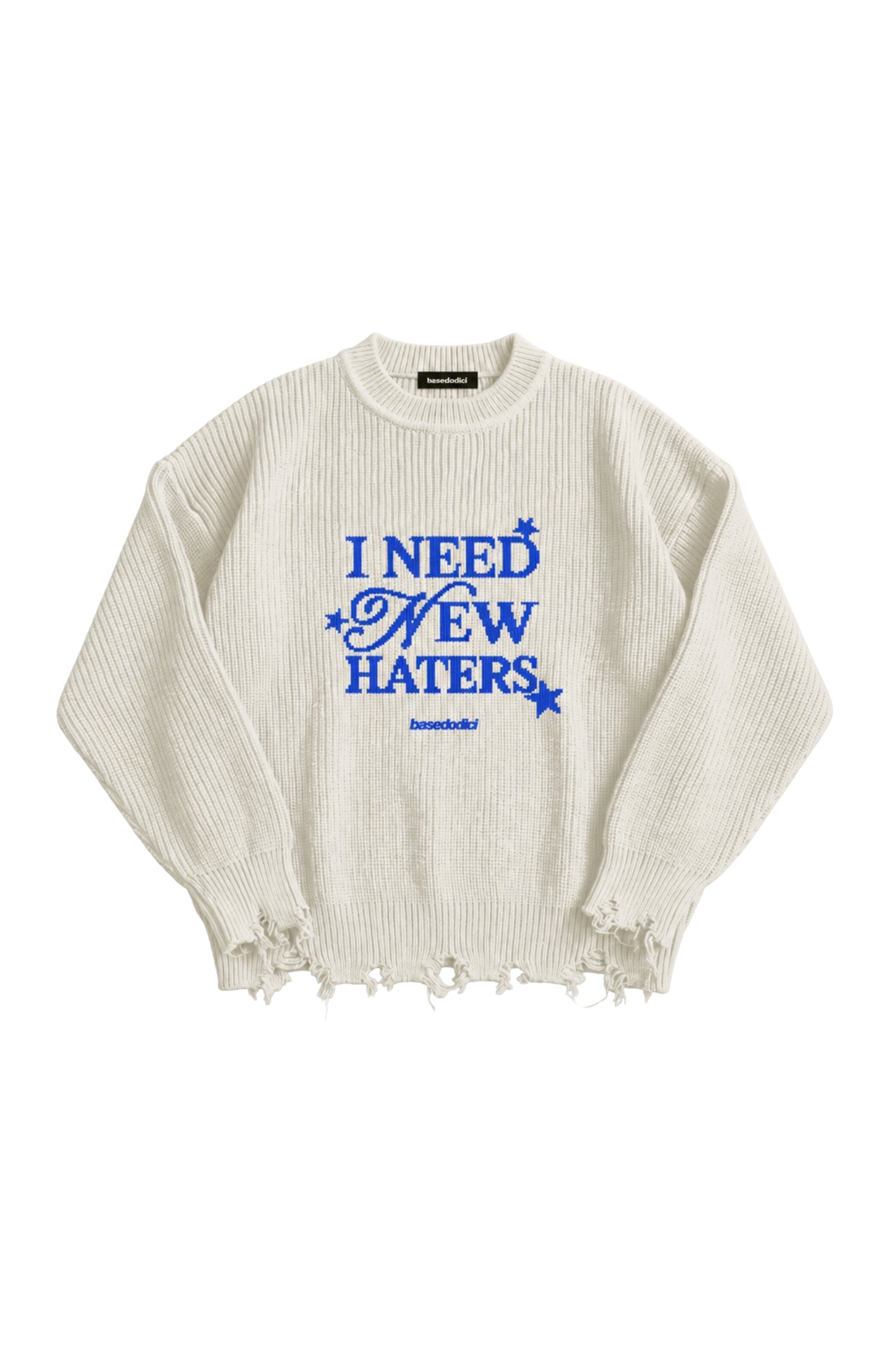Knitwear "THE NOISE" Haters White/Blue