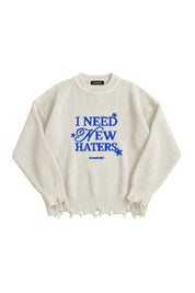 Knitwear "THE NOISE" Haters White/Blue