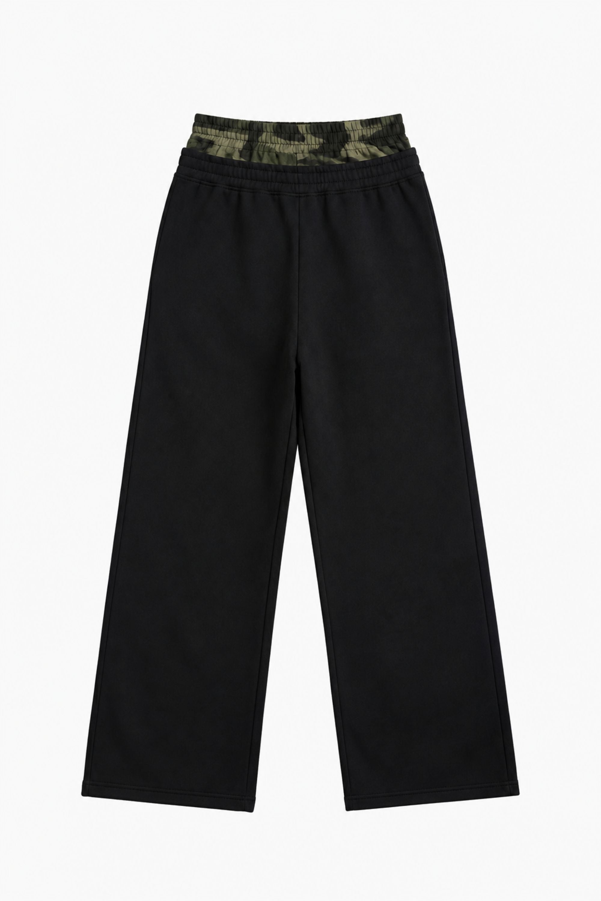 Fleece Pants "BROKENNESS" DoubleLayer Black/Camo