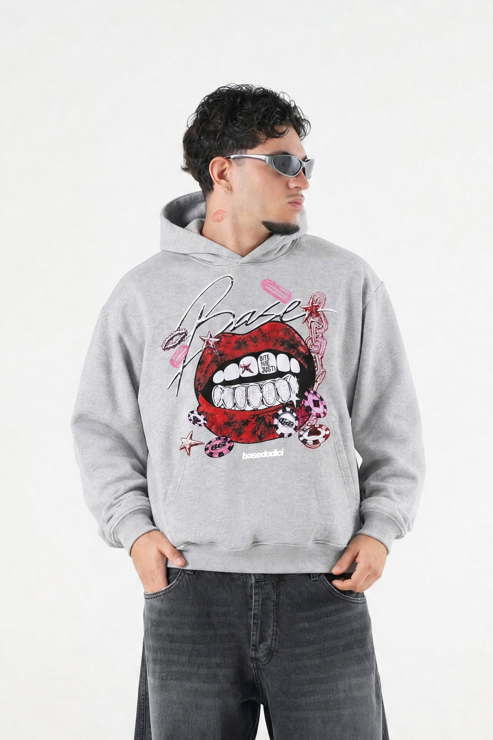 Hoodie "B12LAB" BiteTheDust AshGrey