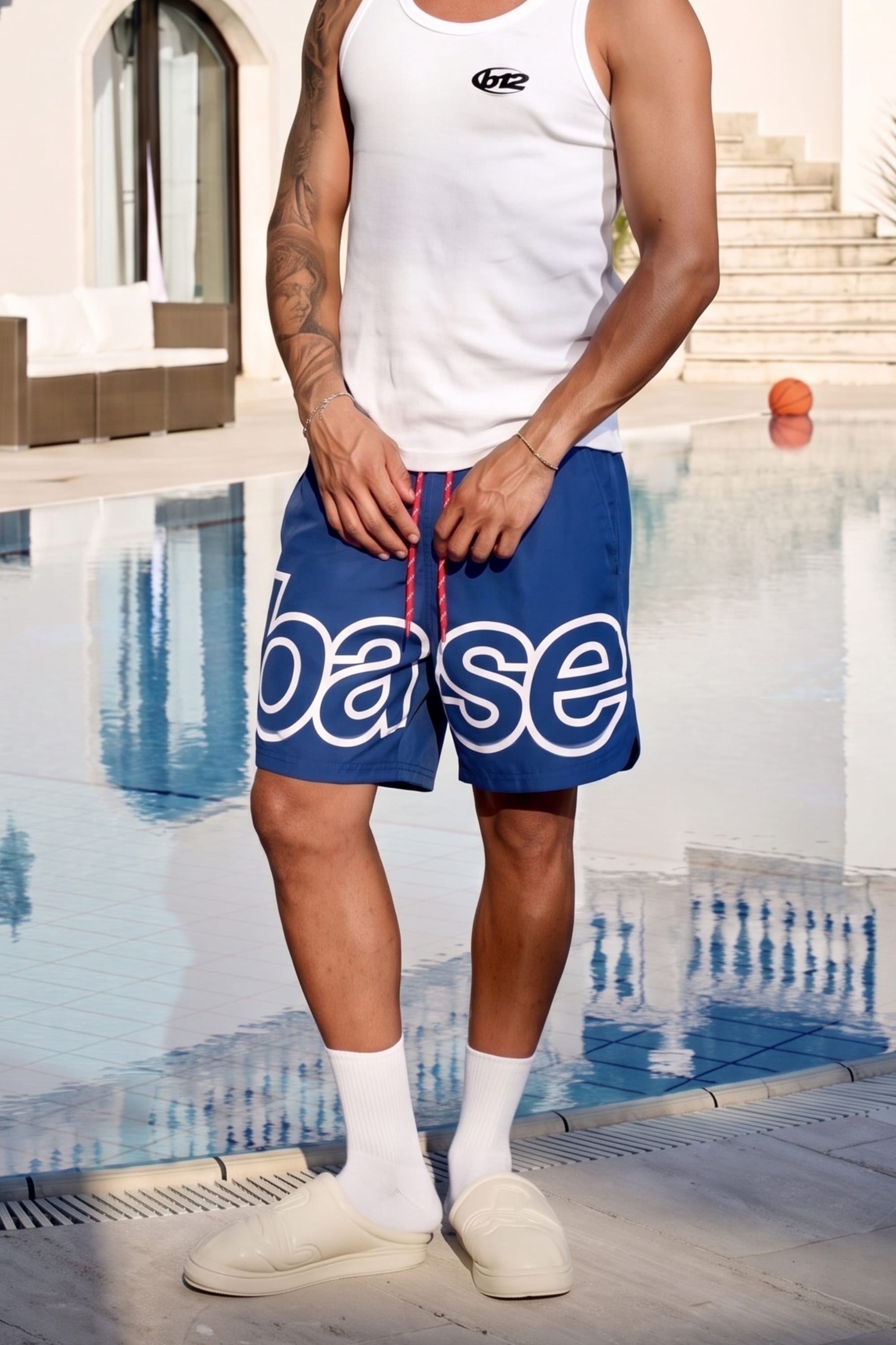 Swim Short "SUMMER CLUB" BASE RoyalBlu/White