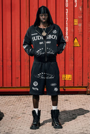 Fleece Jorts "LAST DELIVERY" Black