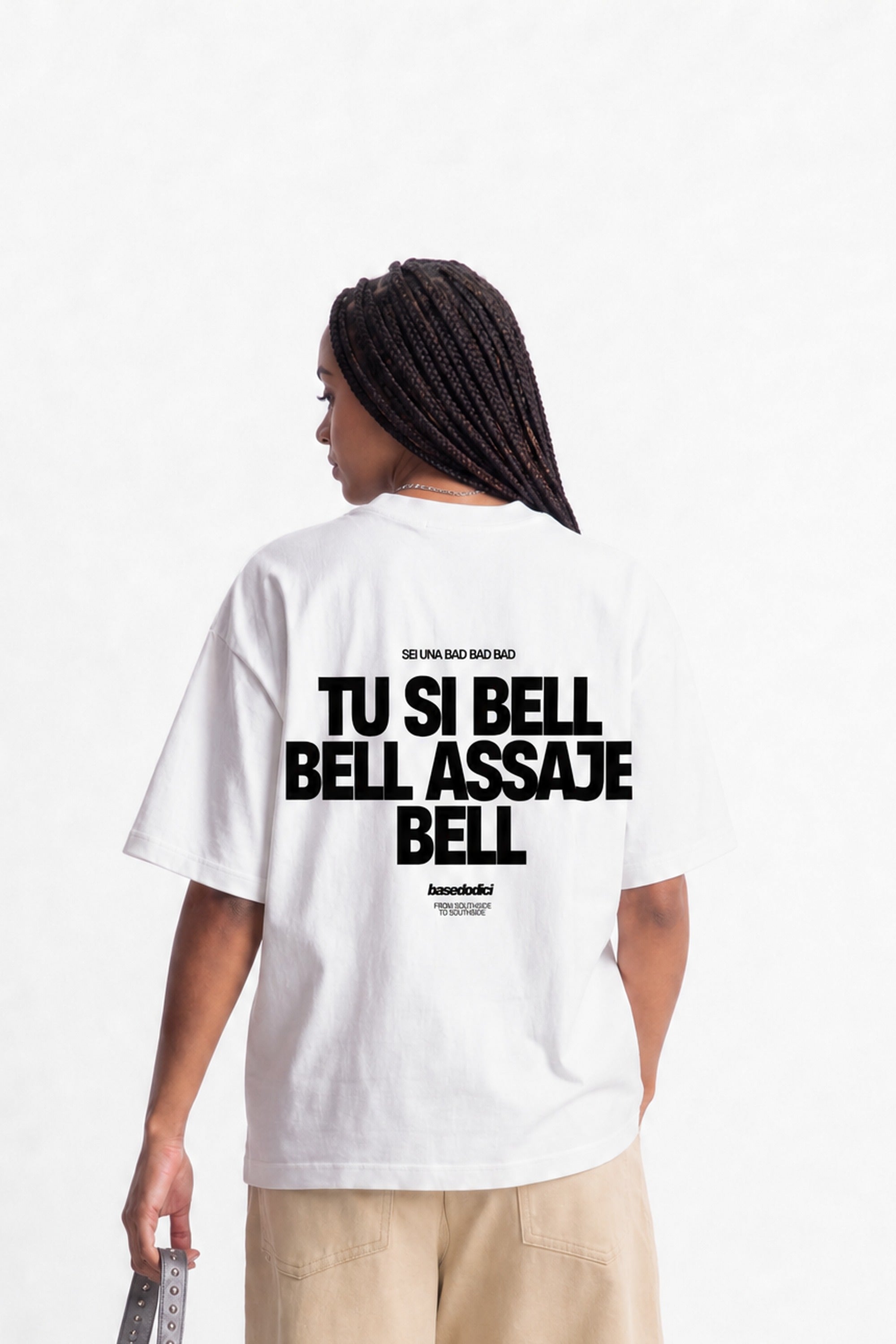 T-Shirt "COPY&PASTE" TU SI BELL BELL White/Black