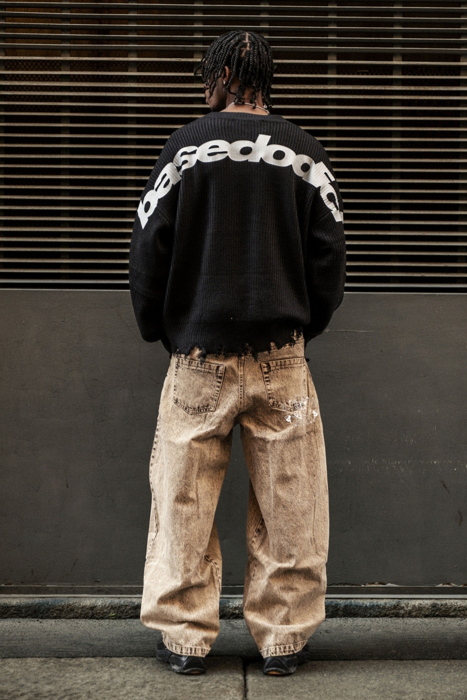 Knitwear "BROKENNESS" Shoulder Logo Black