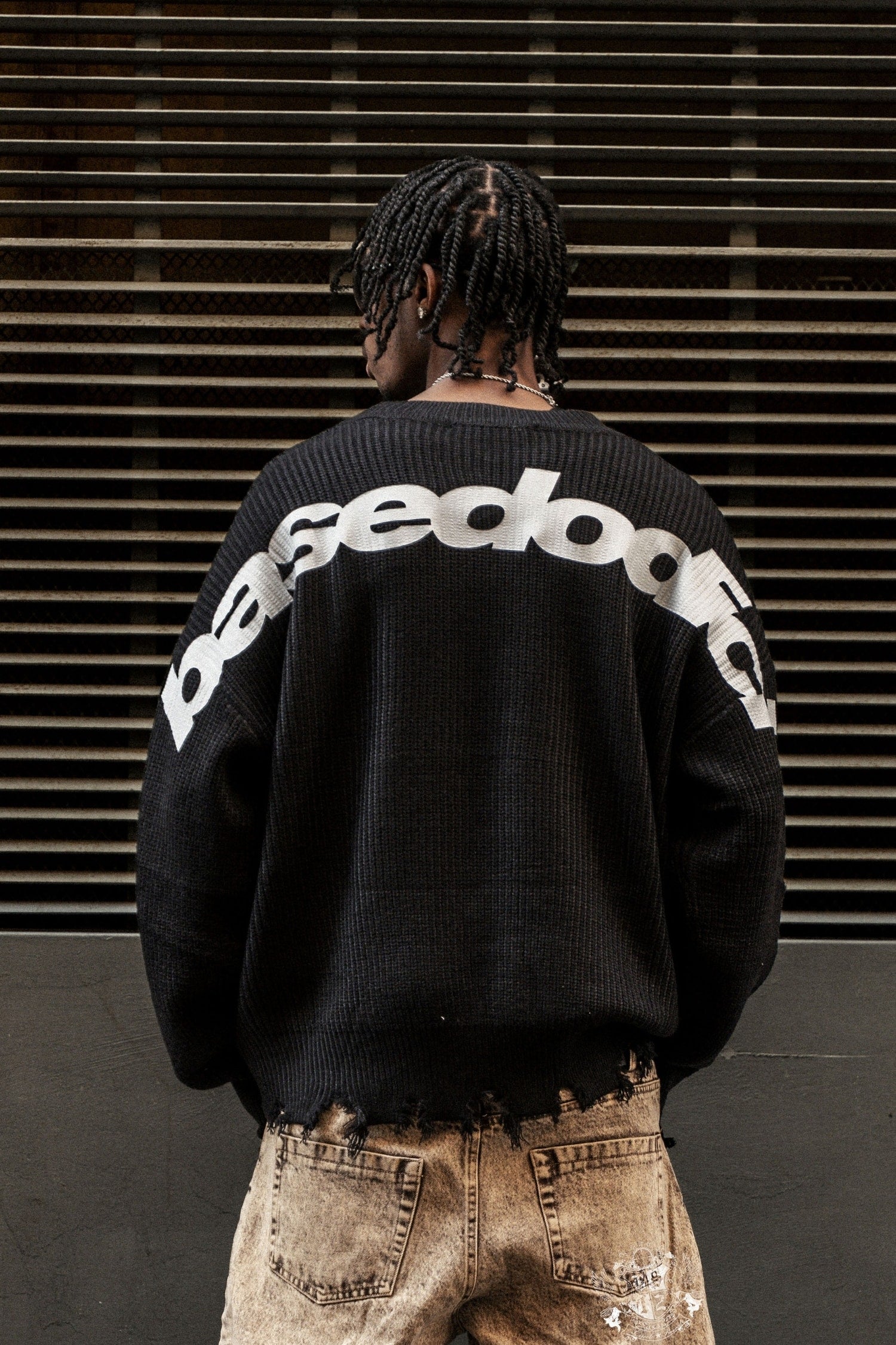 Knitwear "BROKENNESS" Shoulder Logo Black