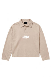 Polo Longsleeve "NEW MONEY" Team012 Beige/White