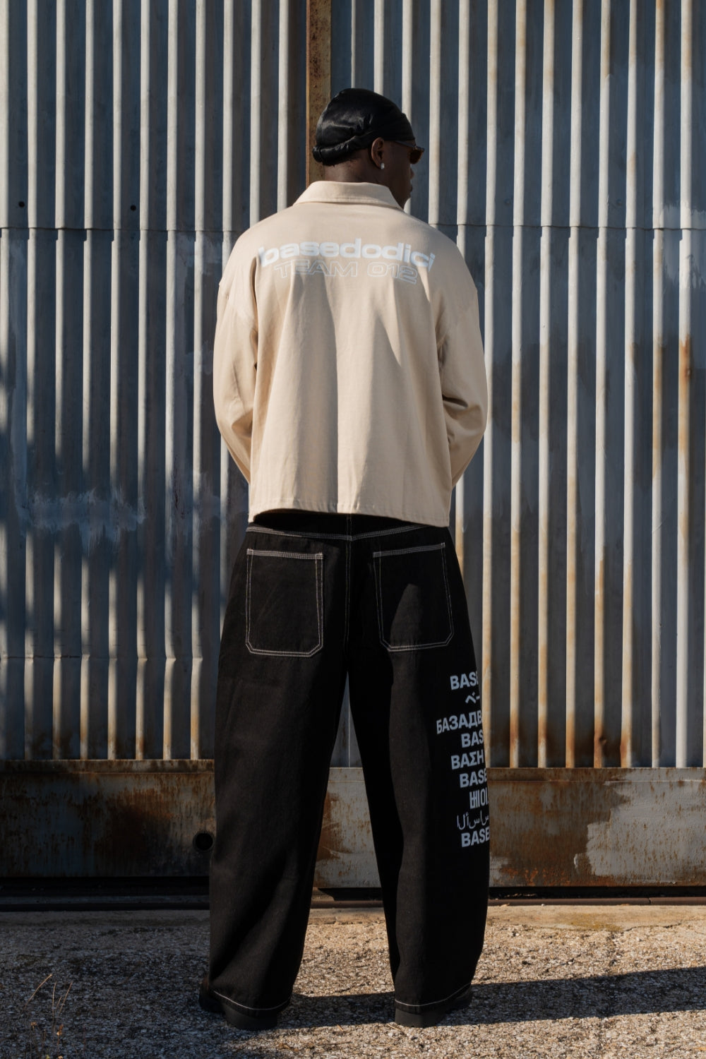 Polo Longsleeve "NEW MONEY" Team012 Beige/White