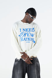 Knitwear "THE NOISE" Haters White/Blue
