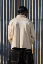 Polo Longsleeve "NEW MONEY" Team012 Beige/White