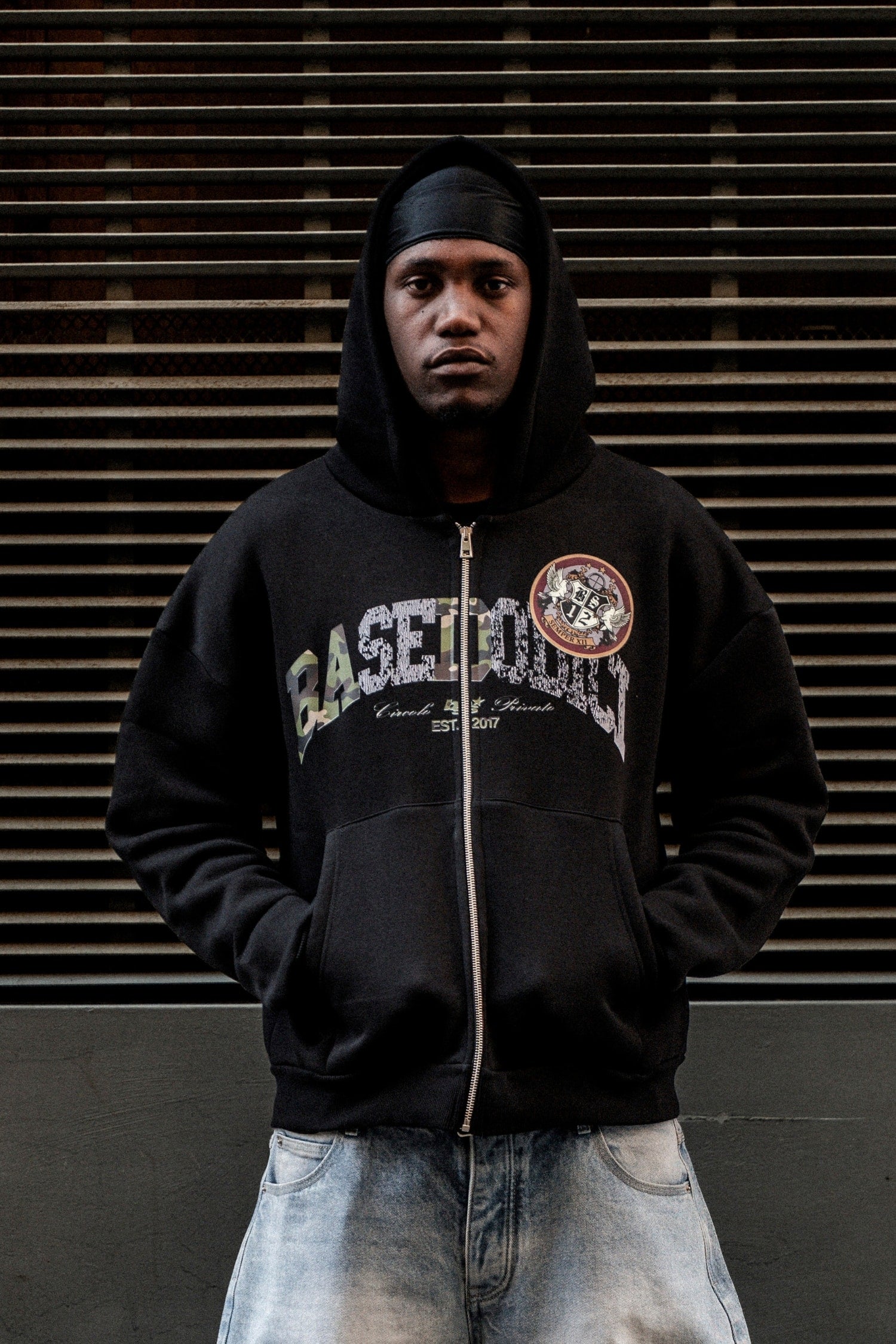 Full Zip "BROKENNESS" BAD Black