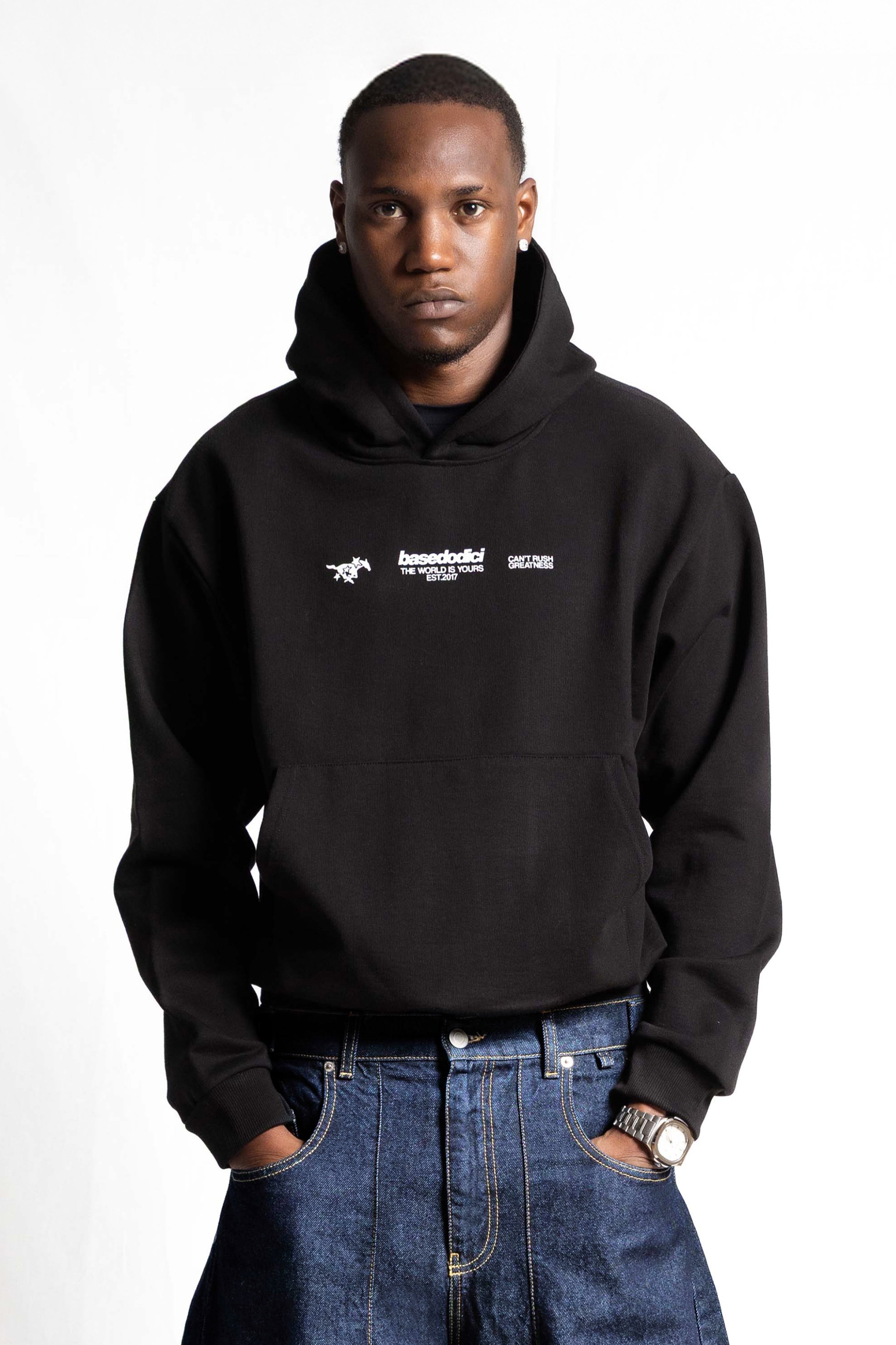 "RUDEBOY LDN" Hoodie Crown Black