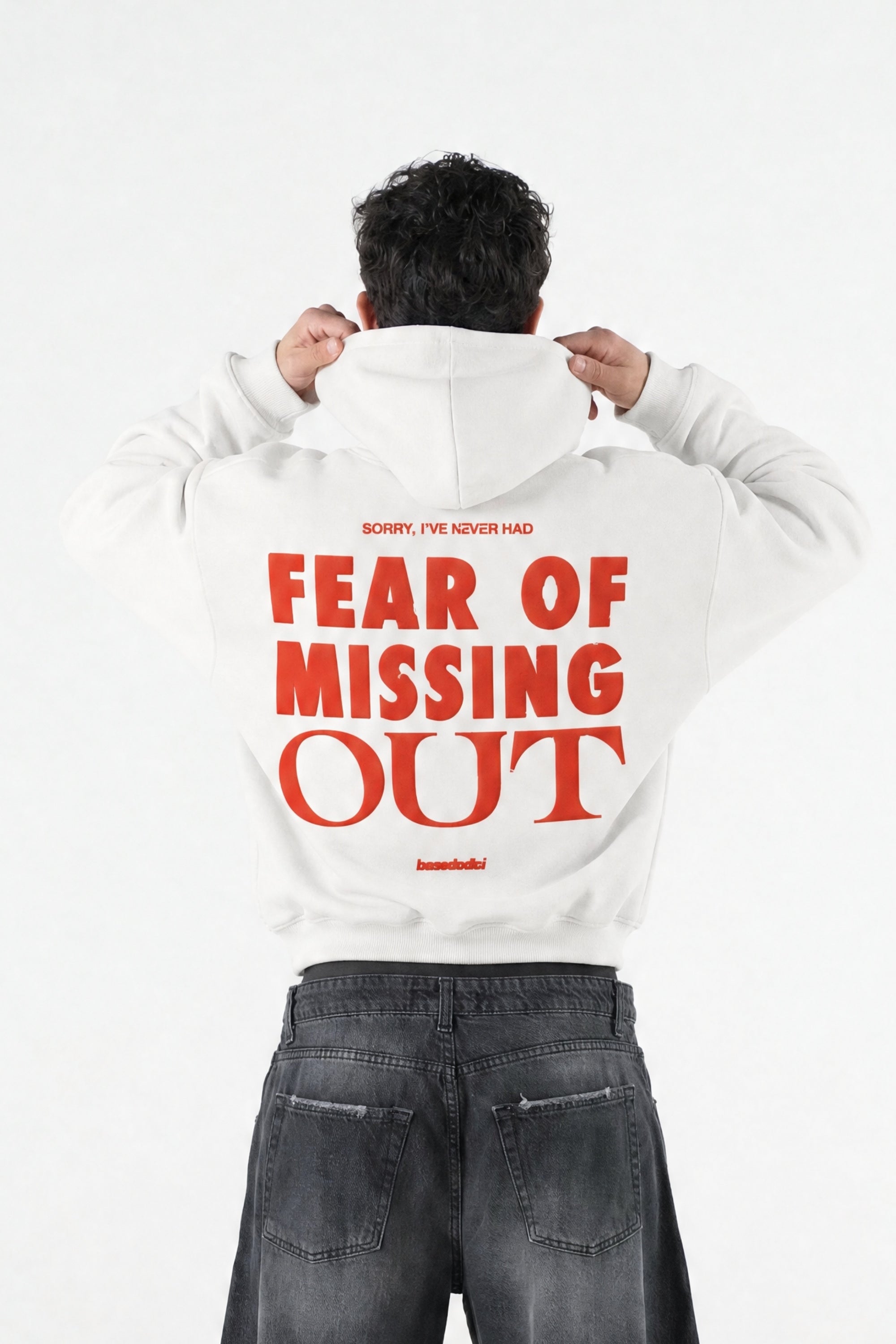 Hoodie "B12LAB" FOMO White/RedFlock