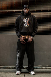 Hoodie "BROKENNESS" Malaffare Black