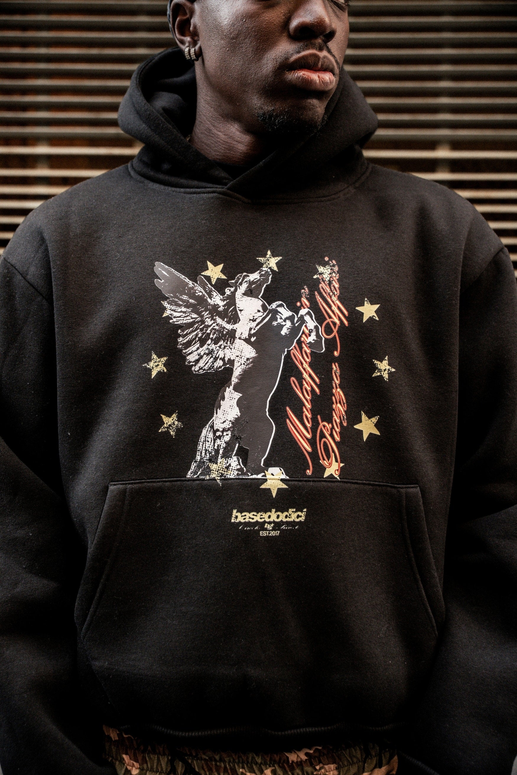 Hoodie "BROKENNESS" Malaffare Black