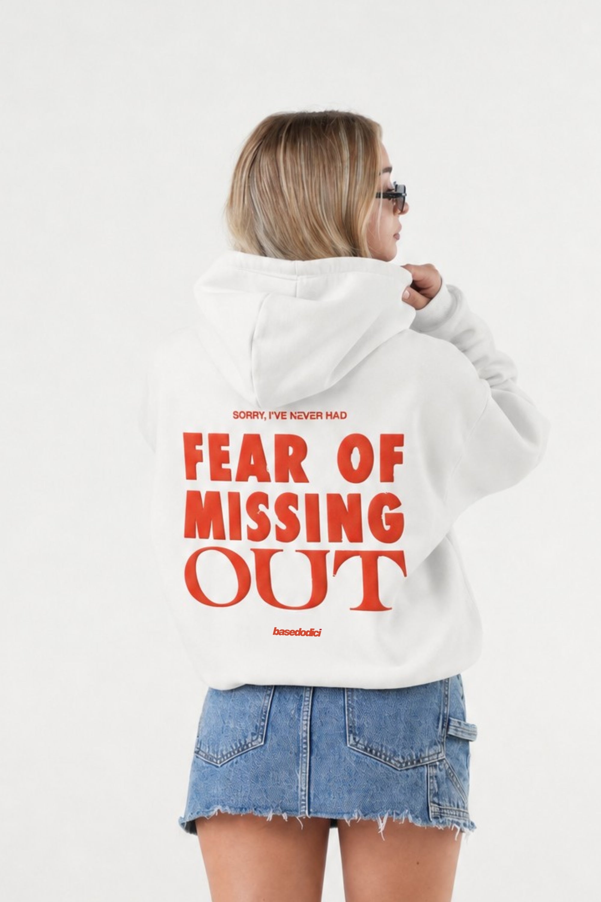 Hoodie "B12LAB" FOMO White/RedFlock