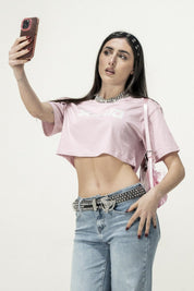 Crop Tee "DIVA" Santa Pink