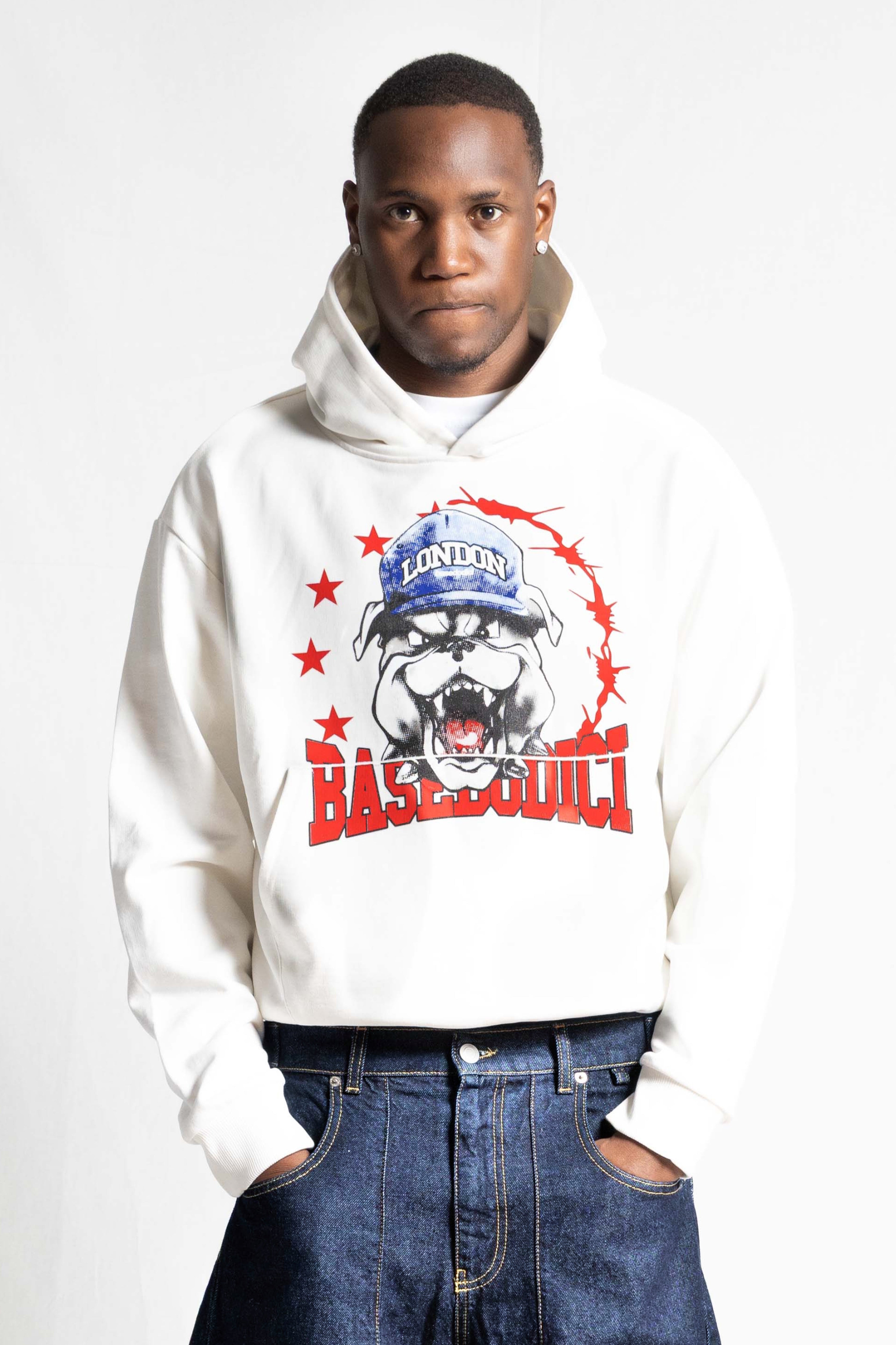 "RUDEBOY LDN" Hoodie Bull White