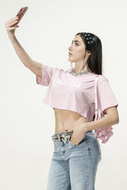 Crop Tee "DIVA" Santa Pink