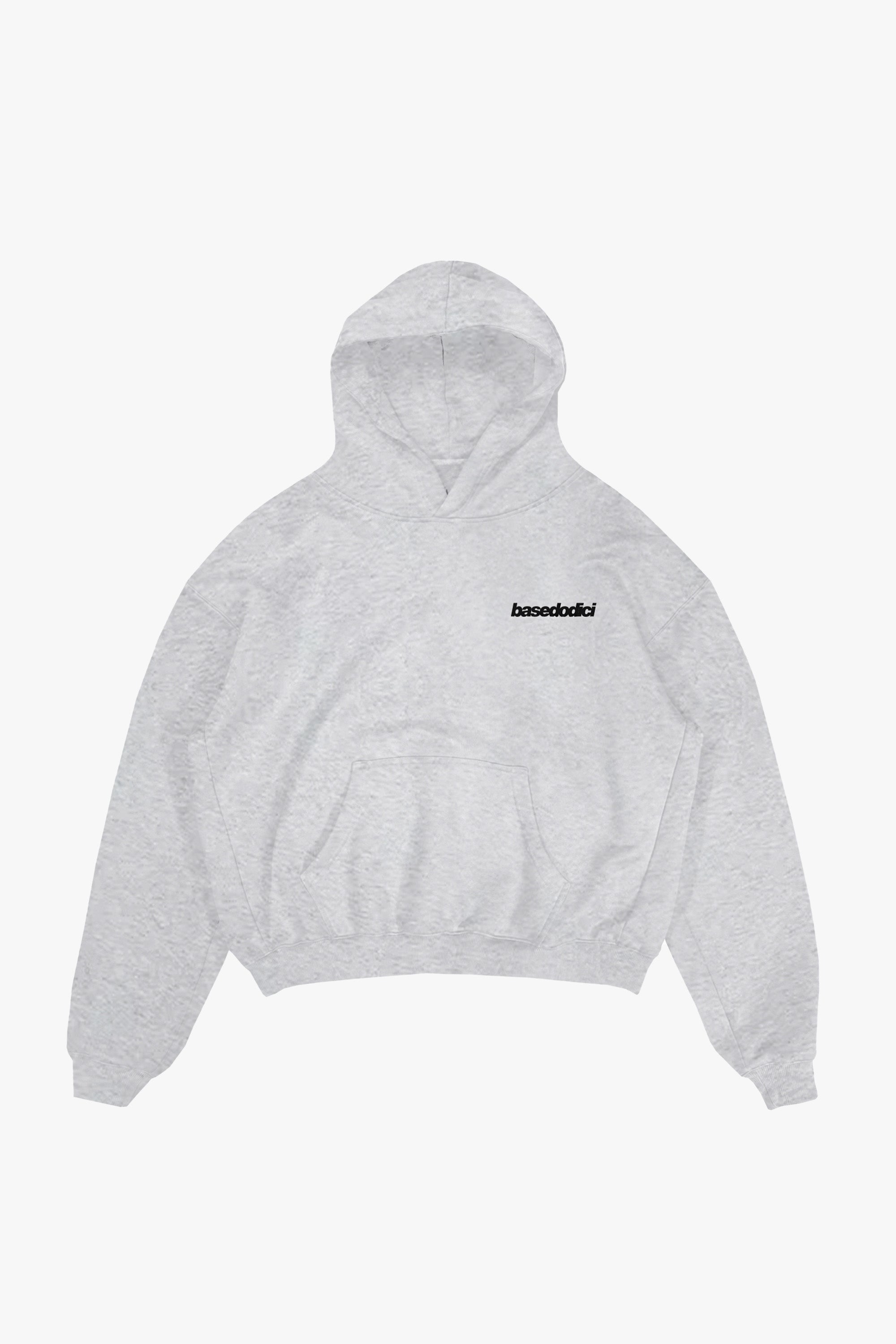 Hoodie “COMFY” Vertical Logo AshGrey/Black