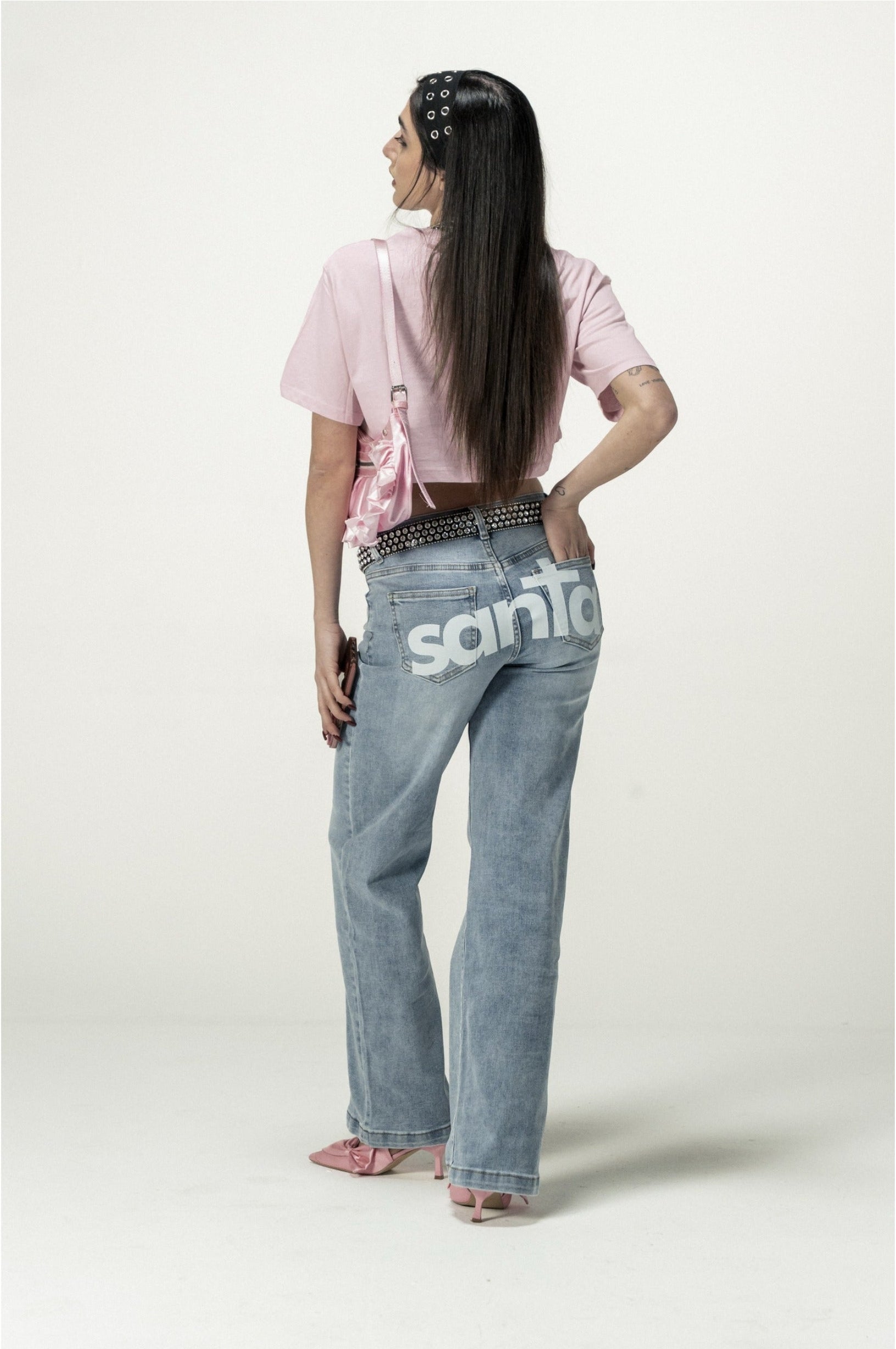 Crop Tee "DIVA" Santa Pink