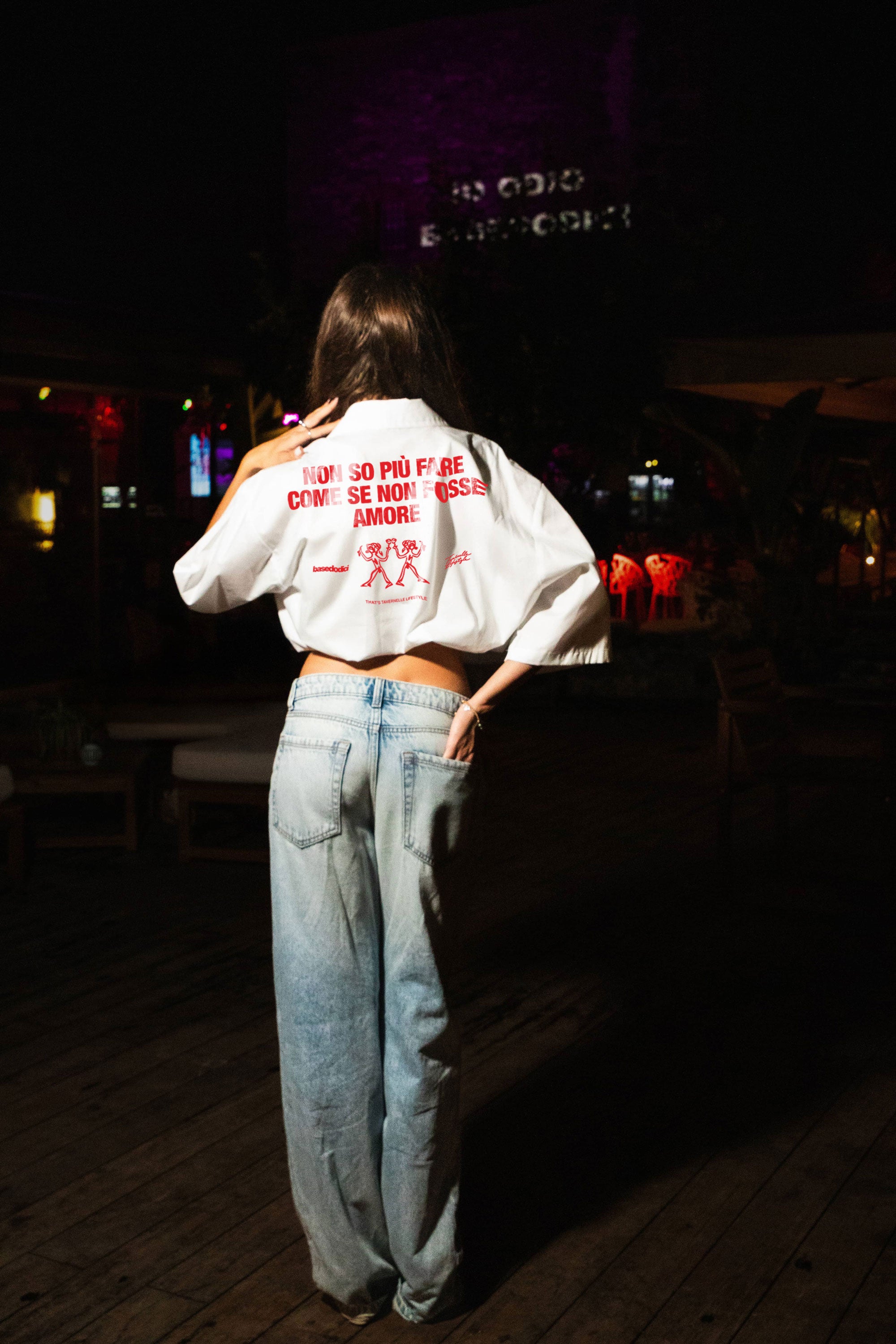 Shirt "TAVERNELLExBASEDODICI" Amore White