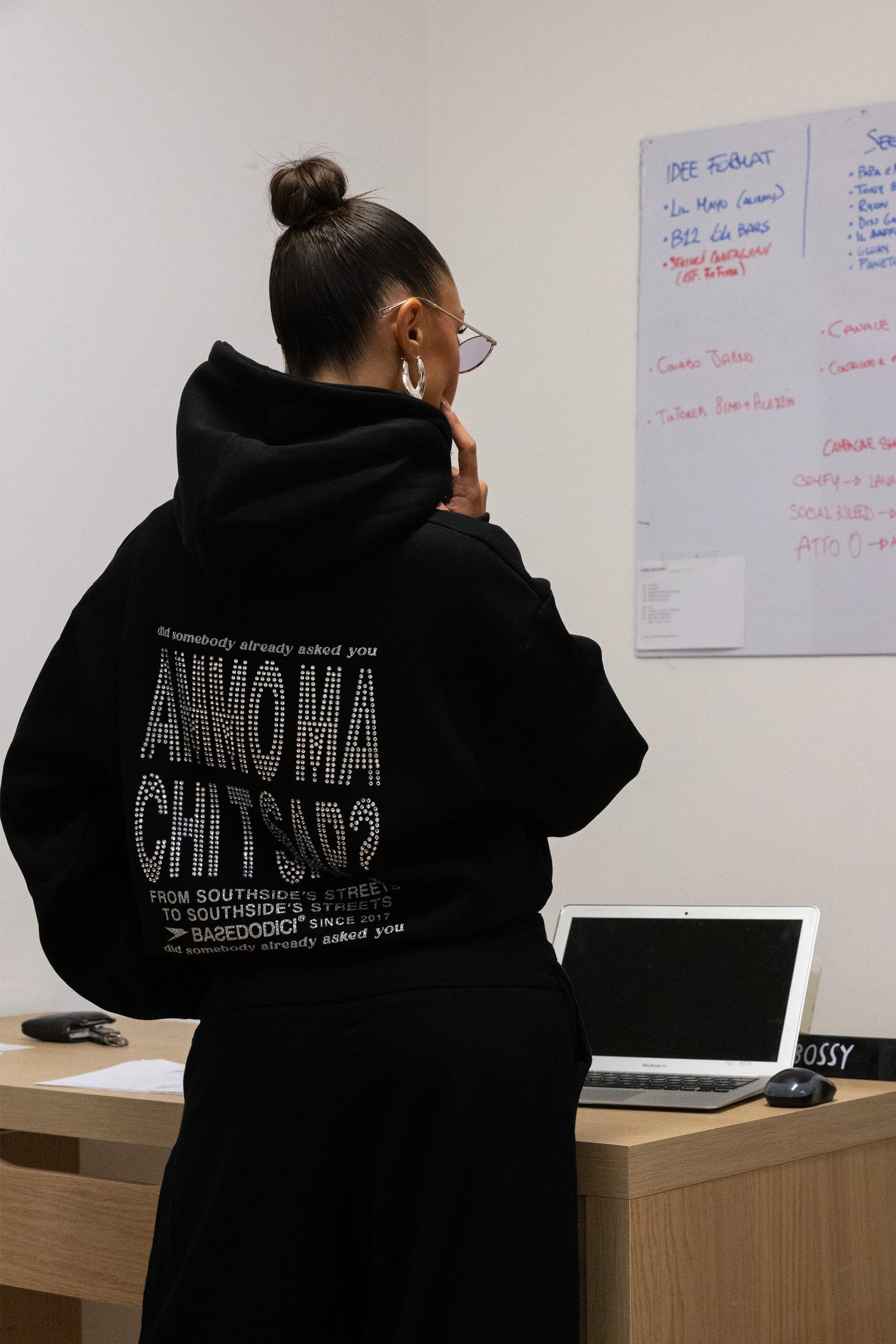 LIMITED EDITION - Hoodie “AMMO” CHI'T'SAP Black/Strass