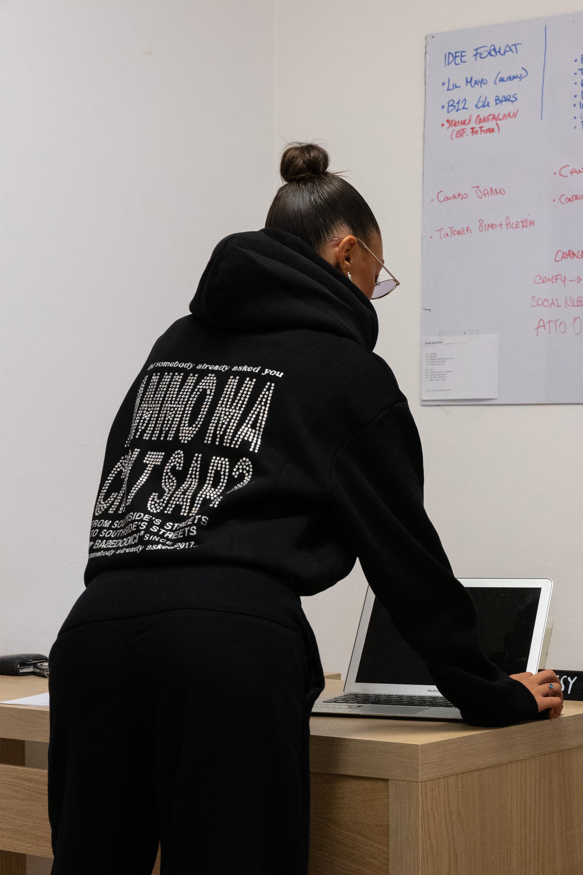 LIMITED EDITION - Hoodie “AMMO” CHI'T'SAP Black/Strass