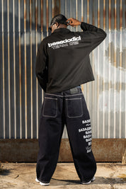 Polo Longsleeve "NEW MONEY" Team012 Black/White