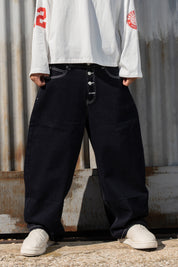 Bigall Denim “NEW MONEY” Back Logo Blue Raw