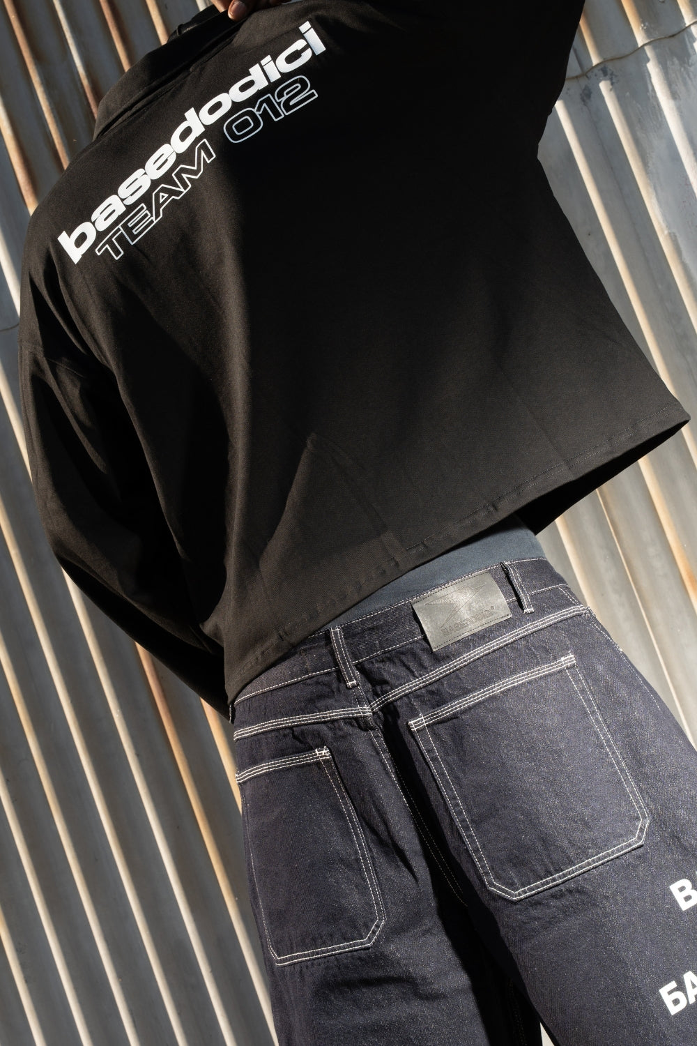 Polo Longsleeve "NEW MONEY" Team012 Black/White