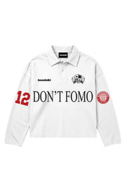 Polo Longsleeve "NEW MONEY" Don’t Fomo White