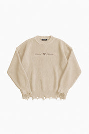 Knitwear "BROKENNESS" Shoulder Logo Cream