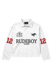 Polo Longsleeve "RUDEBOY LDN" 12 White