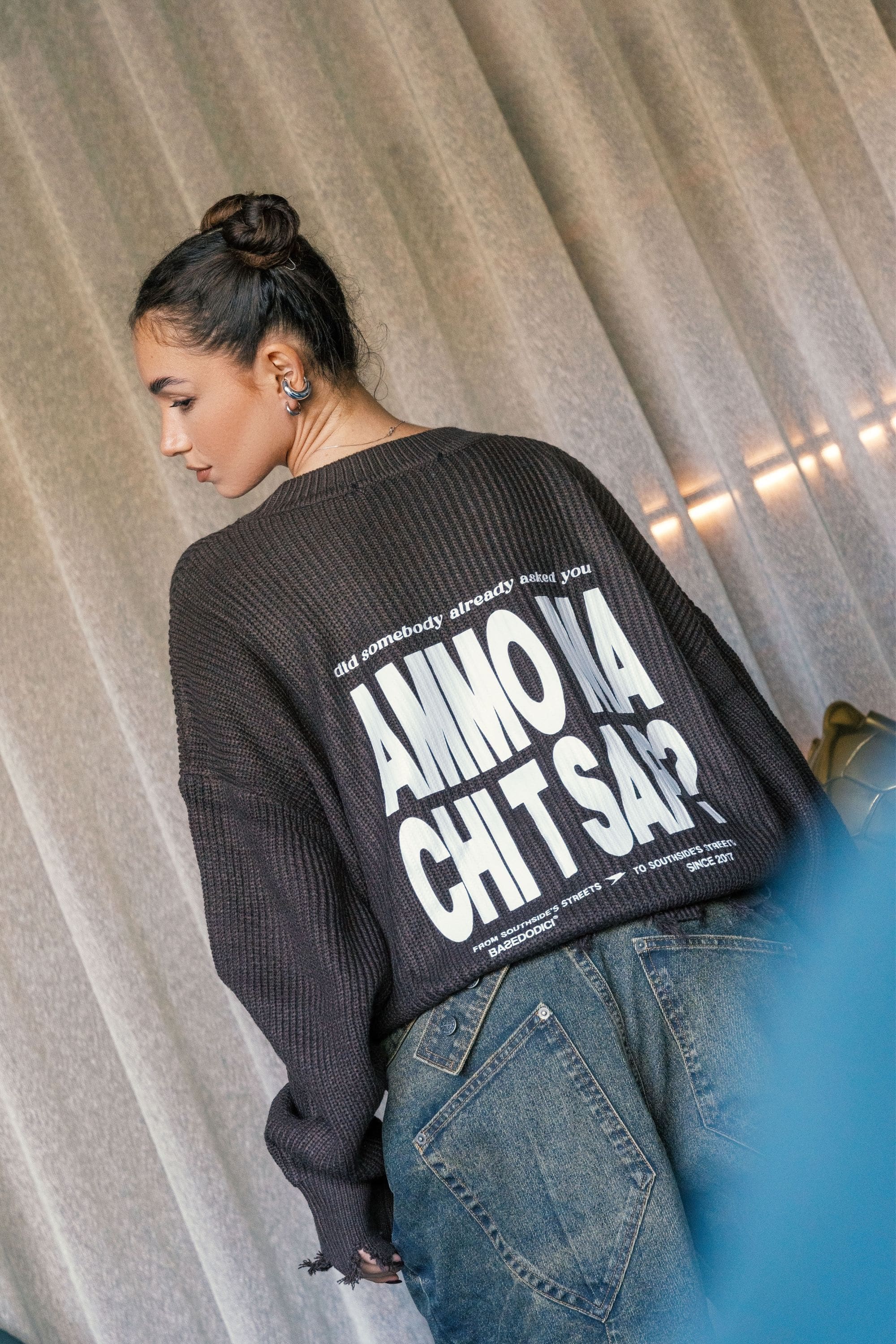 Knitwear "AMMO" CHI’T’SAP Brown/White