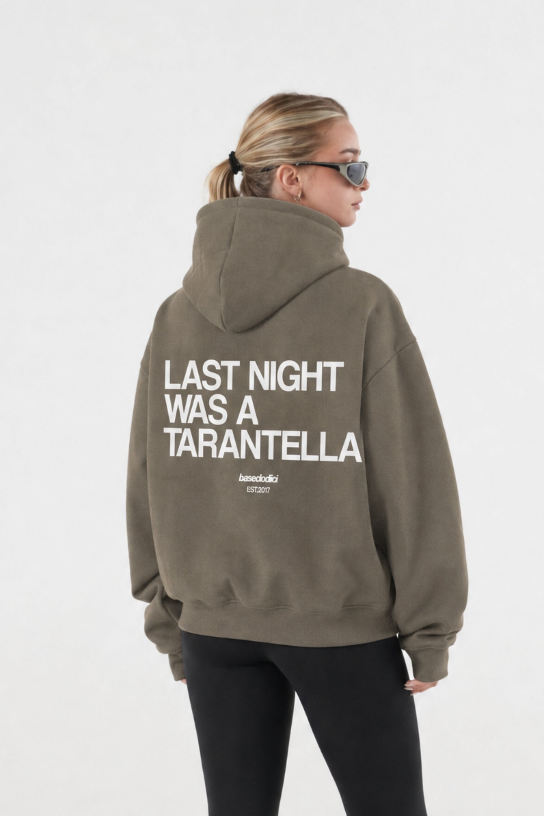 Hoodie "B12LAB" Tarantella Brown/White