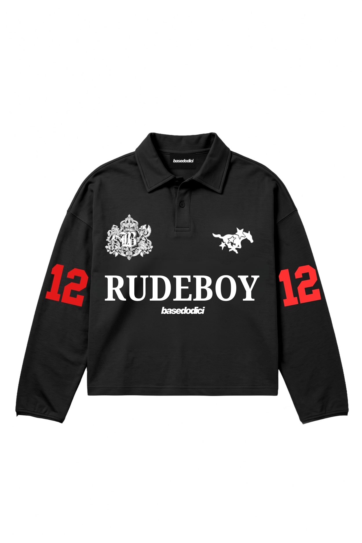 Polo Longsleeve "RUDEBOY LDN" 12 Black