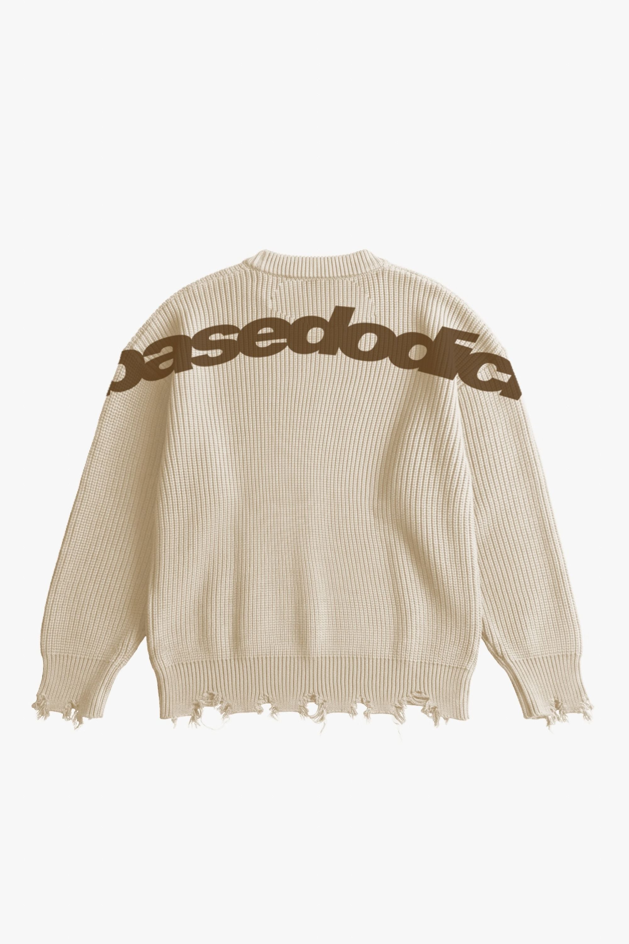 Knitwear "BROKENNESS" Shoulder Logo Cream