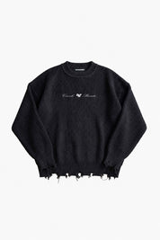 Knitwear "BROKENNESS" Shoulder Logo Black