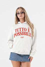 Hoodie "B12LAB" TuttoèPossibile White/RedGlitter