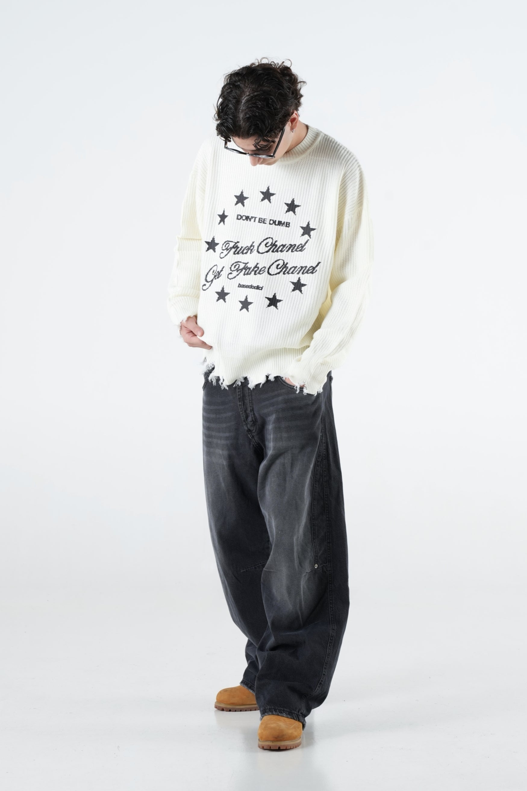 Knitwear "THE NOISE" FakeC**nel White/Black