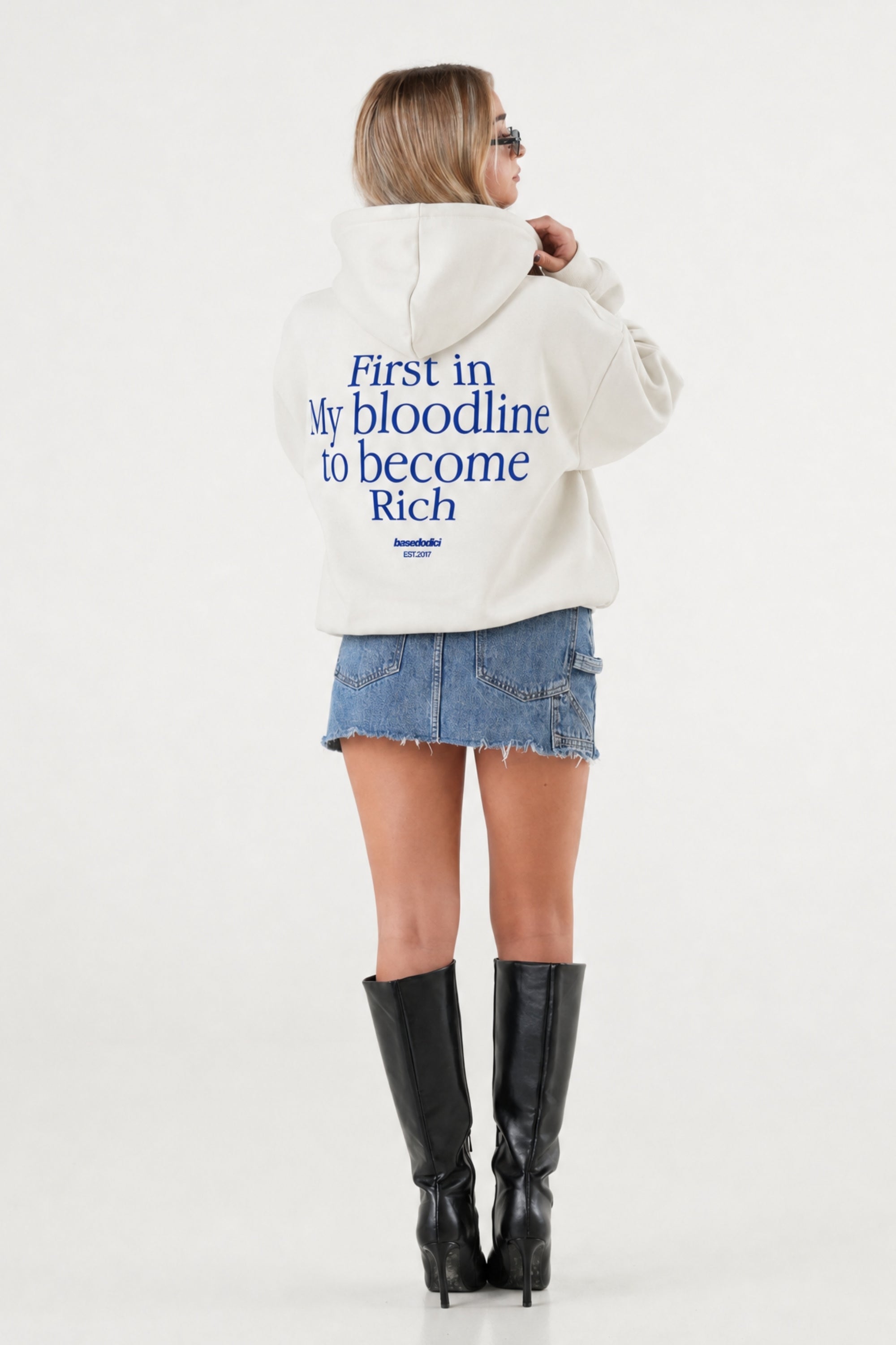 Hoodie "B12LAB" Bloodline White/Blue