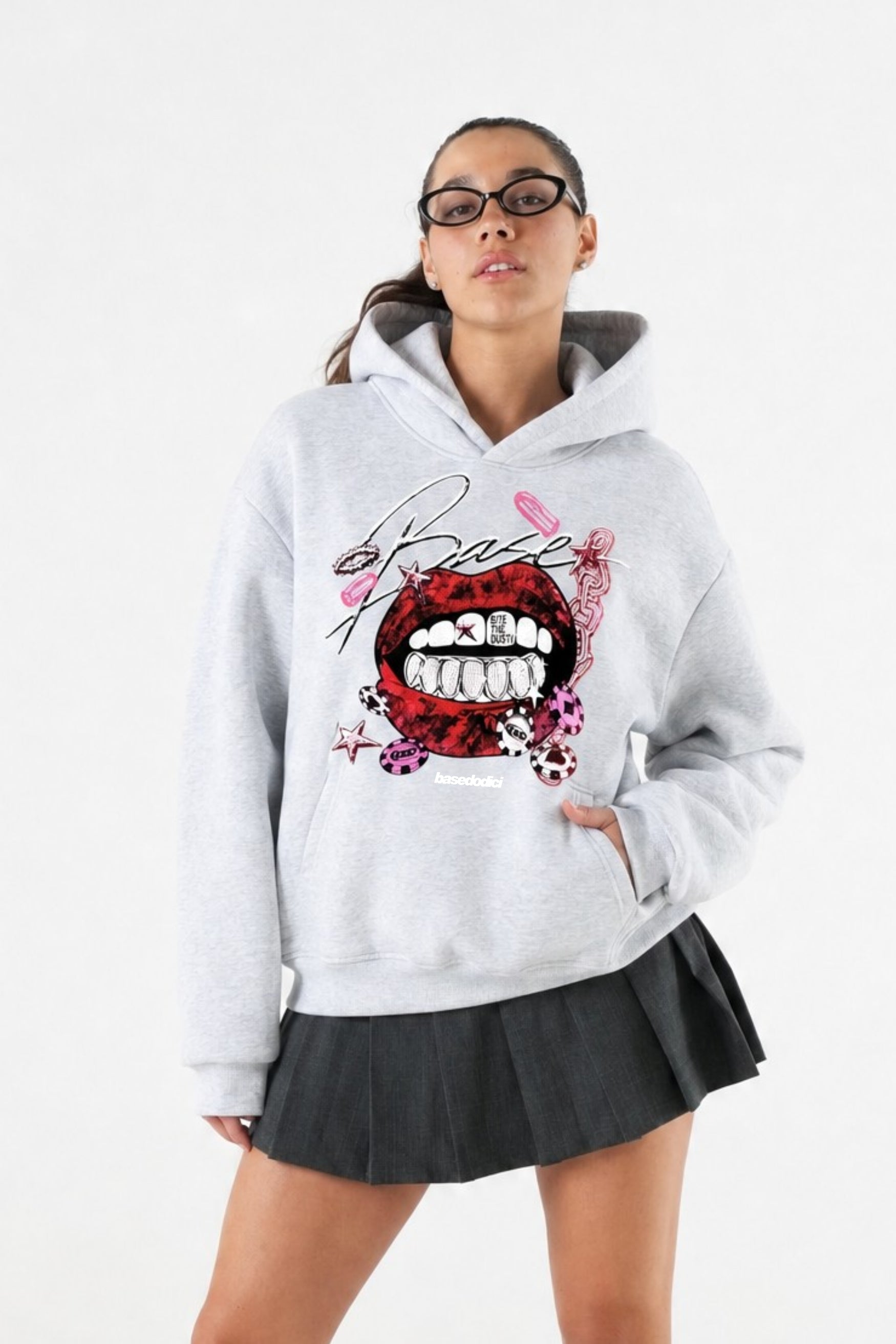 Hoodie "B12LAB" BiteTheDust AshGrey